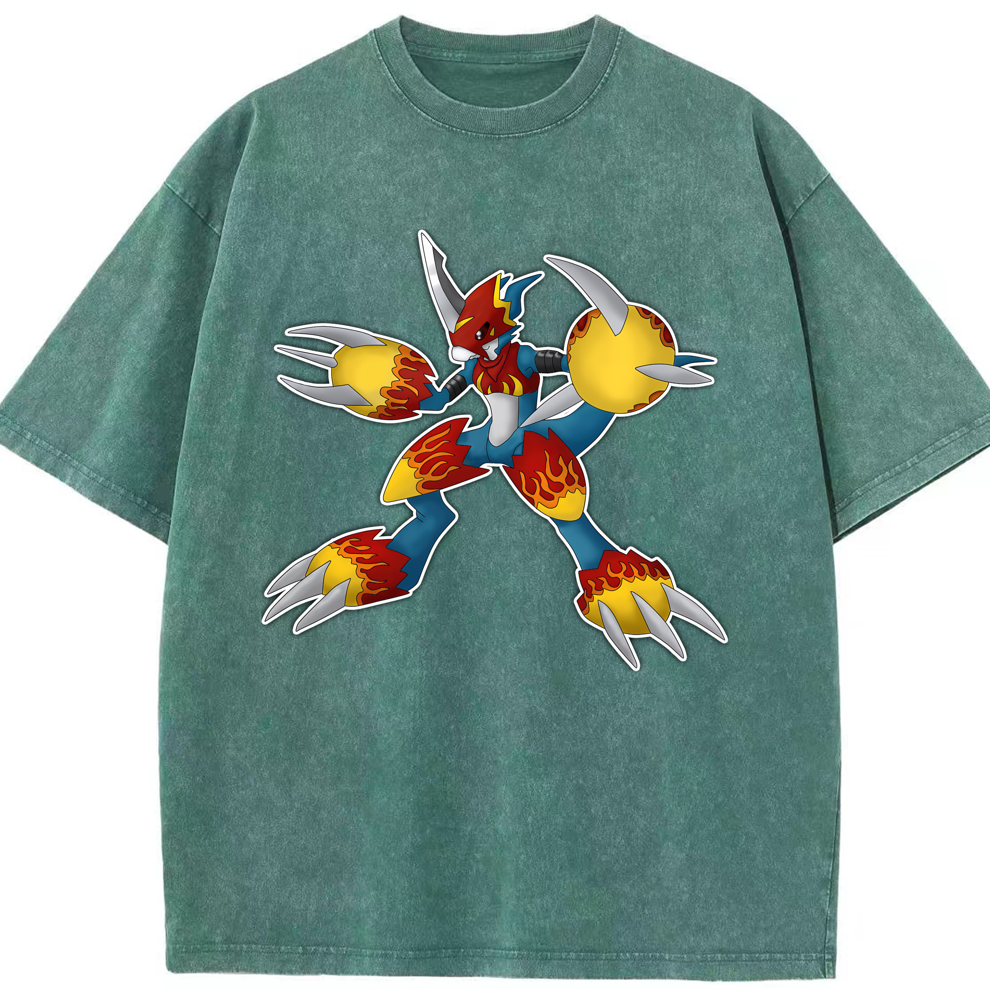 （画像用） Digimon デジタルモンスター/デジモン 綿100% ヴィンテージ風 半袖Tシャツ（フロントプリント）